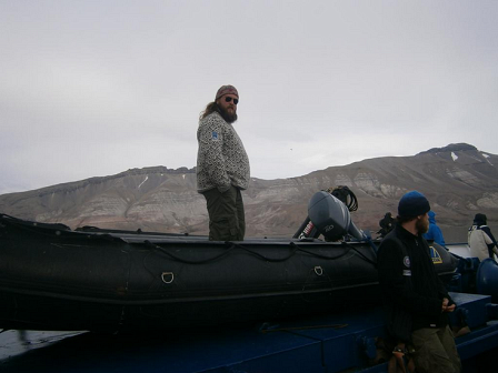 Jim on a boat